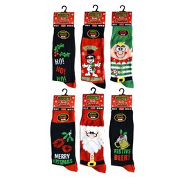 6x Pairs of Mens or Ladies Christmas Novelty Design Socks **Fantastic Gift Idea** (Mens)