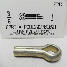 AMERICANINTEGRATEDSUPPLY.COM 3/8X1" COTTER PIN EXTENDED PRONG STEEL ZINC PLATED (6)