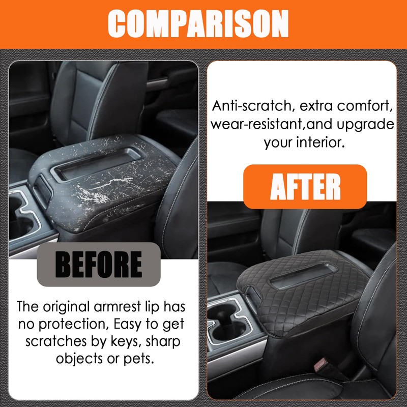 ANMOSVO Center Console Cover for Chevy Silverado & GMC Sierra