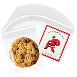 LEOSINDA 200 PCS Cellophane Bags,3.5 X 3.5 Inch Self Sealing Clear Cellophane Treat Bags for Gift Wrapping,Packaging Candies,Dessert,Bakery, Cookies, Chocolate,Party Favors