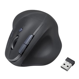 Sanwa Supply MA-EWBS513BK Ergonomic Mouse, Wireless, All Buttons, Quiet, Tendonitis Prevention, Blue LED, 5 Buttons