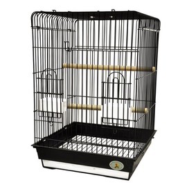King's Cages ES 1818 PM Travelling Bird cage Toy Toys Cockatiels Small Conures (Black, Cage Only)