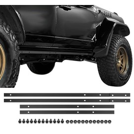 Side Skirt Pinch Weld Covers Compatible with Ford Bronco 4 Door 2025 2024 2023 2022 2021, Aluminum Alloy Trail Armor Rocker Guard Protector Decorative Exterior Accessories