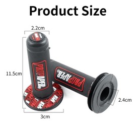 GIONAR Universal Non-Slip Gel Motorbike Grip, Durable Rubber, Fit for Off-road & Pitbikes, 7/8" (22mm) Length, Enduro Ready(Red)