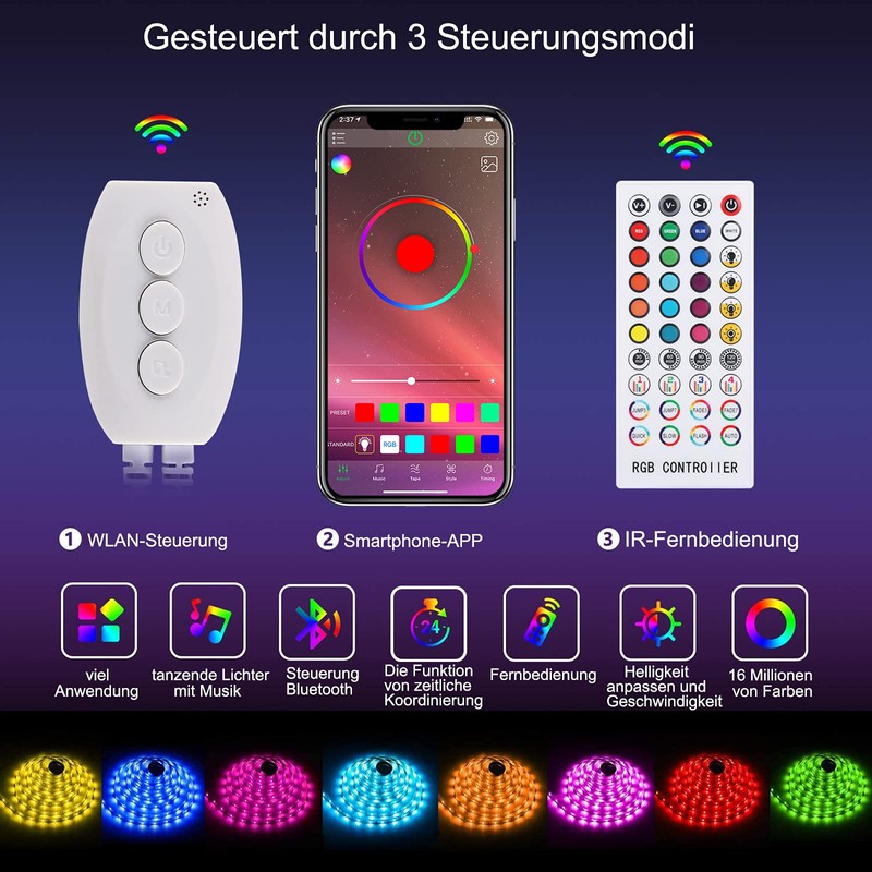 ALED LIGHT Bluetooth LED strip, waterproof, 16.4 ft/ 5 m