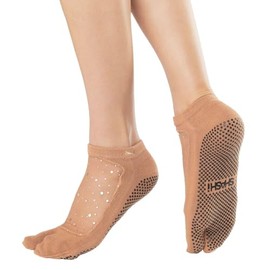 SHASHI Star Nude Split Toe Socks – Workout Socks Women with Storage Pouch – Non-Slip Grip, Breathable & Cushioned