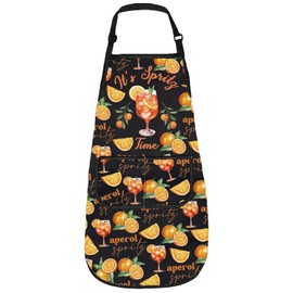 Gzrlyf Aperol Spritz Apron Aperol Spritz Lover Gift Italian Bachelorette Cocktail Summer Kitchen Aprons (Spritz Time apron)