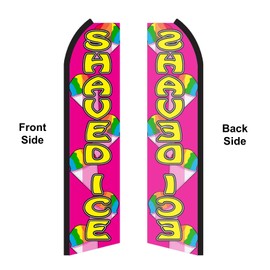 Shaved Ice/Snow Cones - 2 Pack of Swooper Feather Flag Sets - Includes 2 Swooper Feather Flags (Pictured), 2 Flagpoles, and 2 Ground Spikes