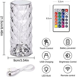 ZeiLaBang Kakadi Wave Lamp, Starry Sky Projector, 16 RGB Lamp, LED Bedside Lamp, Table Lamp, LED Lamp (Large Rose-2)