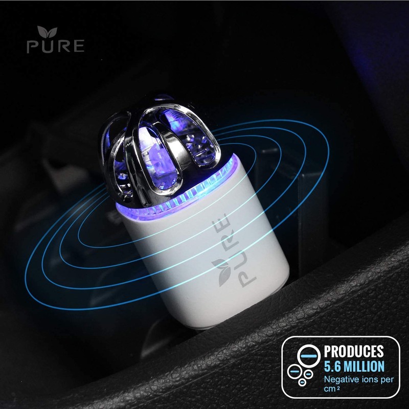 Car Air Purifier 3in1 Premium Stainless Steel HEPA Filter Ionizer