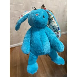 Petlou 15" Rabbit / Bunny Dog Toy w/Grunter Squeaker Turquoise Colossals New