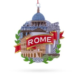 Rome Colosseum and St. Peter's Basilica, Italy Resin Christmas Ornament