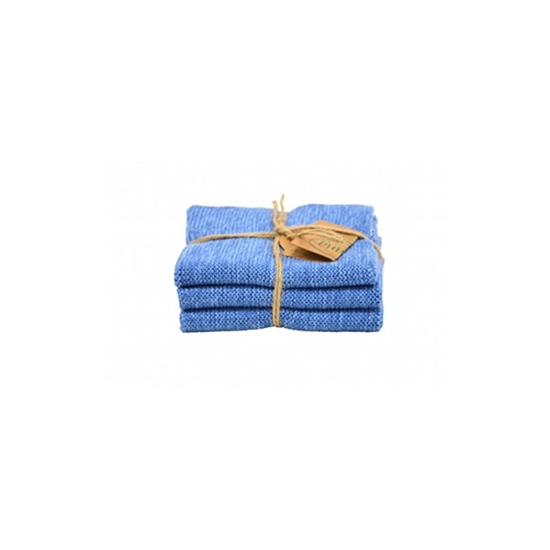 Solwang Cleaning Cloths 02021 Set of 3 Organic Blue Melange