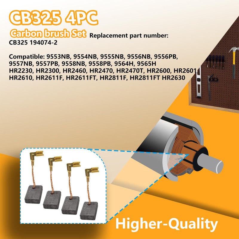 CB325 194074-2 Carbon brush Replacement for Makita Angle Grinder Replaces