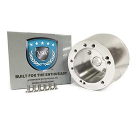 VSW Steering Wheel Hub Adapter 6 Bolt (Silver) Compatible with Flaming River Universal Column with 36-Spline Shaft STH1035BLK