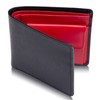 Men's Bi-fold Wallet, 2-fold, Genuine Leather, Large Capacity, 6, red
