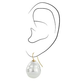Traveller Earrings – Baroque Pearl White, Titanium, Pearl