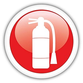 Fire Extinguisher Glossy Sign Window Truck Car Bumper Sticker Decal 5'' x 5''
