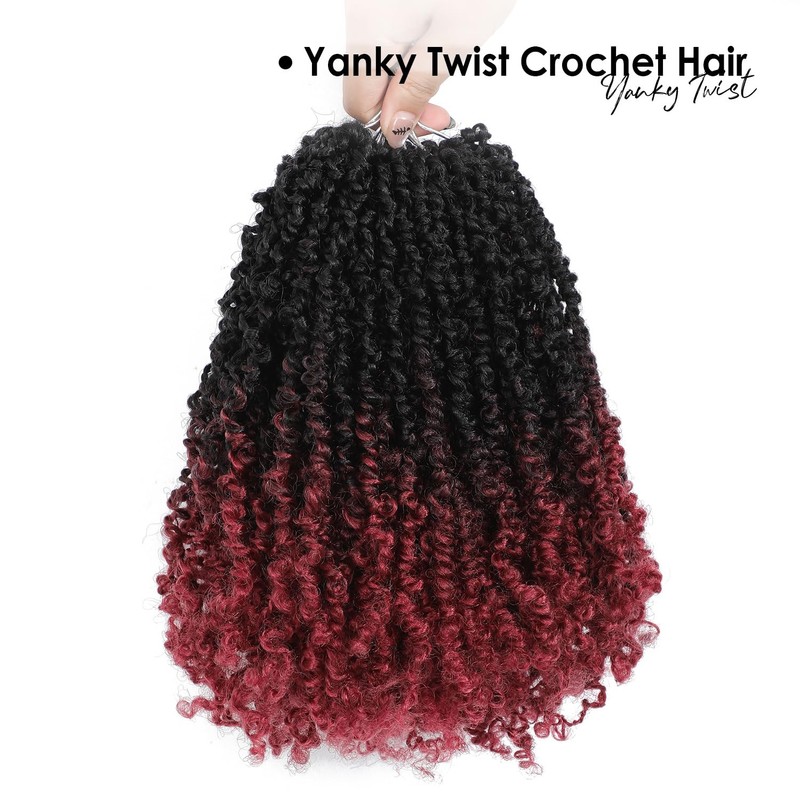 Scanbos Yanky Twist Crochet Hair - (8+10+12 Inch)*3,Total 9 packs