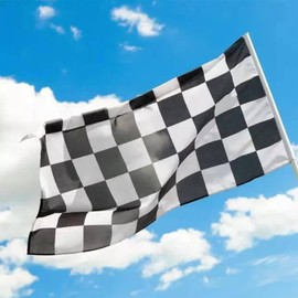5ft x 3ft Checkered Flags Black and White Racing Flags and Banners Pennant Decoration for Game Parade Sport Events, Festival Party Handheld Flags 90 X 150cm with Brass Grommets