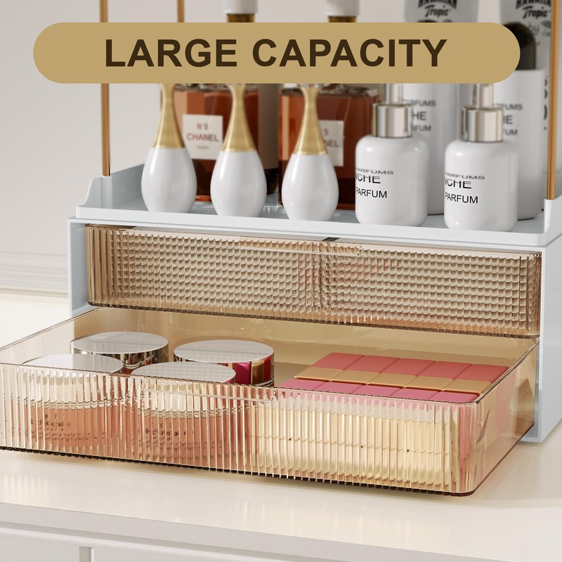 DOADW Bathroom Counter Organizer with 2-Drawer, 3 Tier Makeup Organizer