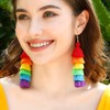 Rainbow Earrings for Women Men Pride Accessories Colorful Earrings (Rainbow