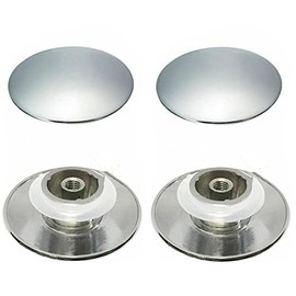 2Pcs Chrome Basin Waste Easy Pop Up Bathroom Sink Drains Push Button Click Clack Plug 66mm Easy to Use