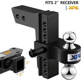 XPE Adjustable Trailer Hitch Fits 2" Receiver 8" Drop Hitch Ball Mount 12,500 GTW