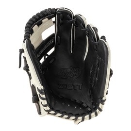 Zett BRGB35520Z Fine Play All-Round Baseball Gloves, Black x Gray, Right Throw Size: 4