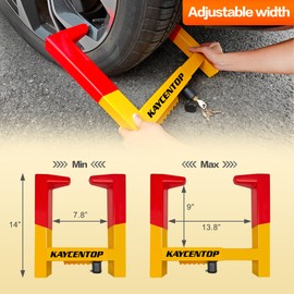 KAYCENTOP Universal Security Tire Lock, Anti Theft Wheel Lock, Great Deterrent Bright Color, for Trailers SUV Boats Atvs Motorcycles Golf Cart, 3 Keys
