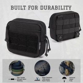 CLTAC Tactical Utility Admin Pouch Compact Molle Pouch EDC Tool Bag Versatile Organized Modular Pouches Include US Flag Patch & D-Ring