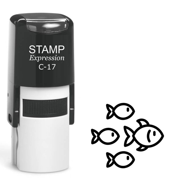 stampexpression - School of Fish Outline Self Inking Rubber Stamp