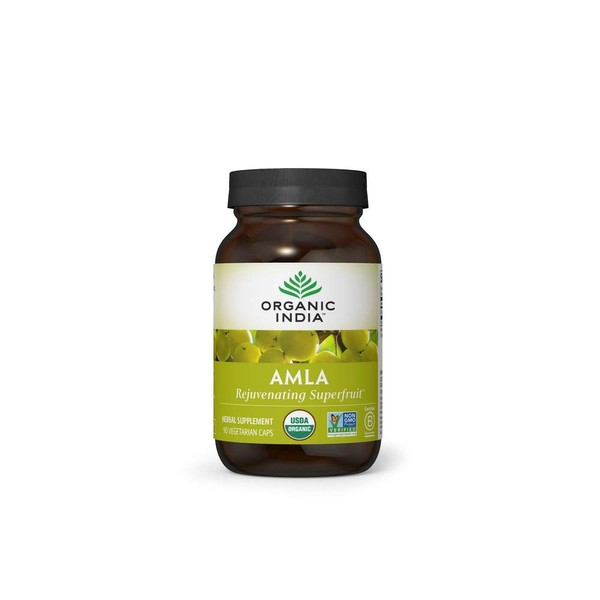 ORGANIC INDIA Amalaki Herbal Vitamin Supplement - Immune Support, Vitamin C, Vegan, Gluten-Free, Kosher, Ayurvedic, Antioxidant, USDA Certified Organic, Non-GMO - 90 Capsules