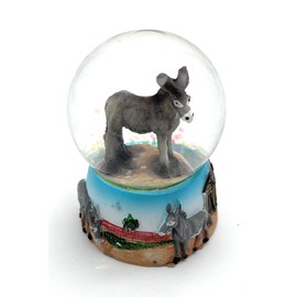 Onwomania Donkey Cute Horse Height 6.5 cm Snow Globe Glitter Ball Shake Ball Multicoloured