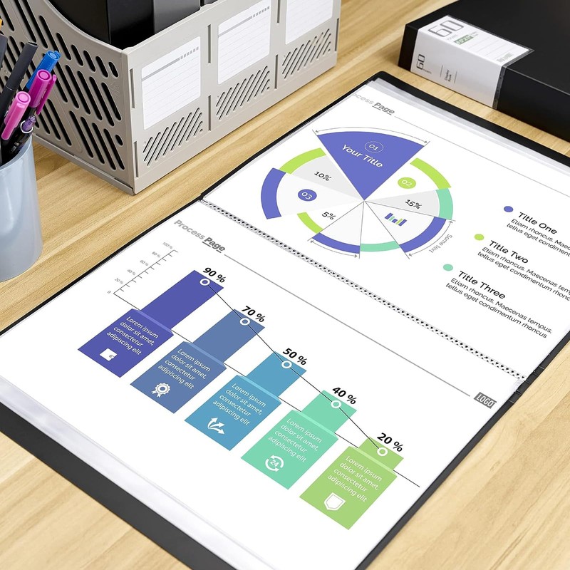 A4 Display Book 60 Pockets, Display Folders A4 with Pockets,