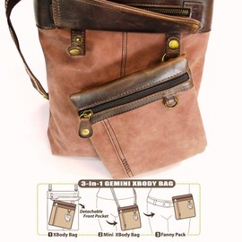 CHALA GEMINI Crossbody Canvas Gift Messenger Bag Dusty Rose - Cross