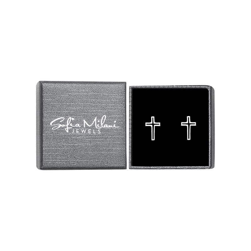 SOFIA MILANI - Women's Earrings 925 Silver Cross Stud Earrings,