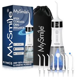 Mysmile Lp221 Uvc Irrigadores Dentales Inalámbricos Esterilizables Dientes Hilo Dental Portátil Pantalla Oled 335 Modos Puntas Chorro Una Bolsa