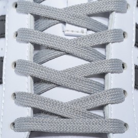 AOMIDI Flat Shoelaces Wide Shoes Lace (3 Pair) - Wide Shoelaces - Flat Shoe Laces for Sneakers and Shoes (40" inches (102 cm), Gray)