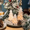 Yongmao Glittering White Christmas Tree Shaped Flickering Flameless Candles with