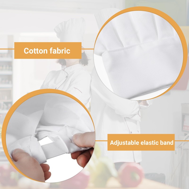 Chef's Hat Apron Set, Adjustable Chef's Hat Bib Apron, Chef