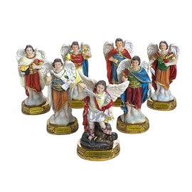 Gigi's Classy Kids 7 Archangels Statues Figure 5 Inch Siete Arcangeles Complete Full Set Figuras