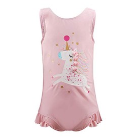 Julysand 20G050 - Bañador de una pieza con diseño de unicornio, Rosado claro, 6-9Meses
