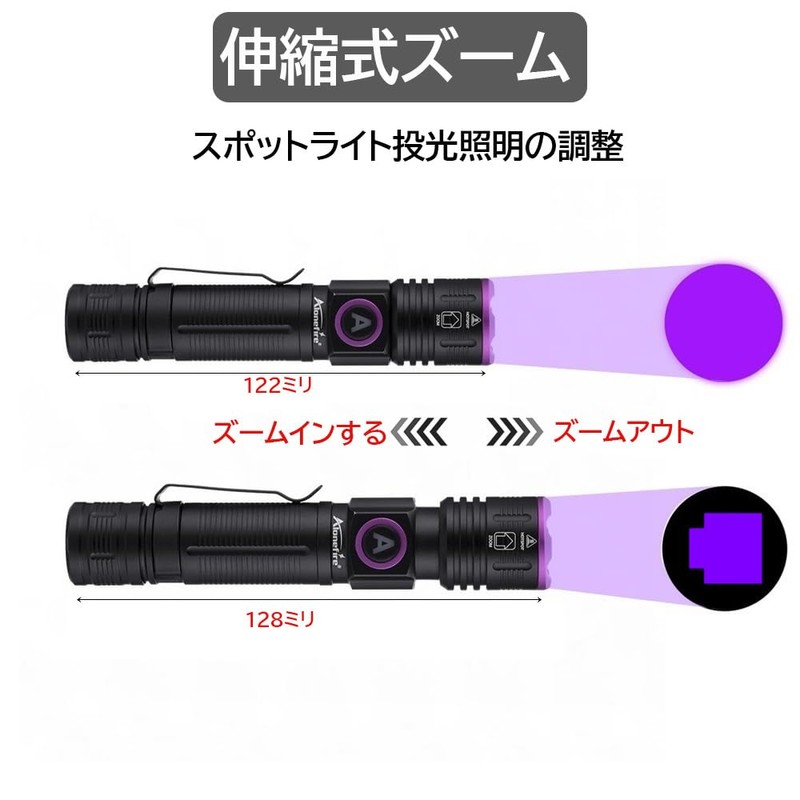 Alonefire SV85 Ultraviolet Black Light Powerful Small UV LED Light