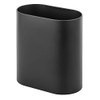 mDesign Pill Shaped Metal Small Trash Can Wastebasket, Garbage Container Bin for Bathrooms, Powder Rooms, Kitchens, Home Offices - Durable Steel - Black
