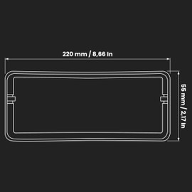 220 x 55 mm / 22 x 5.5 cm Rectangular Pipe Connector for Pipe Connection - Ventilation System, Heating, Cooling - Ventilation Element for Limited Space