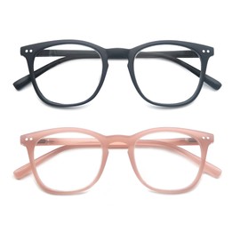 MODFANS Women Reading Glasses Men Matte Readers,Lightweight Glossy Frame Flexible Spring Hinge Stylish Eyeglasses with Pouch/Cloth