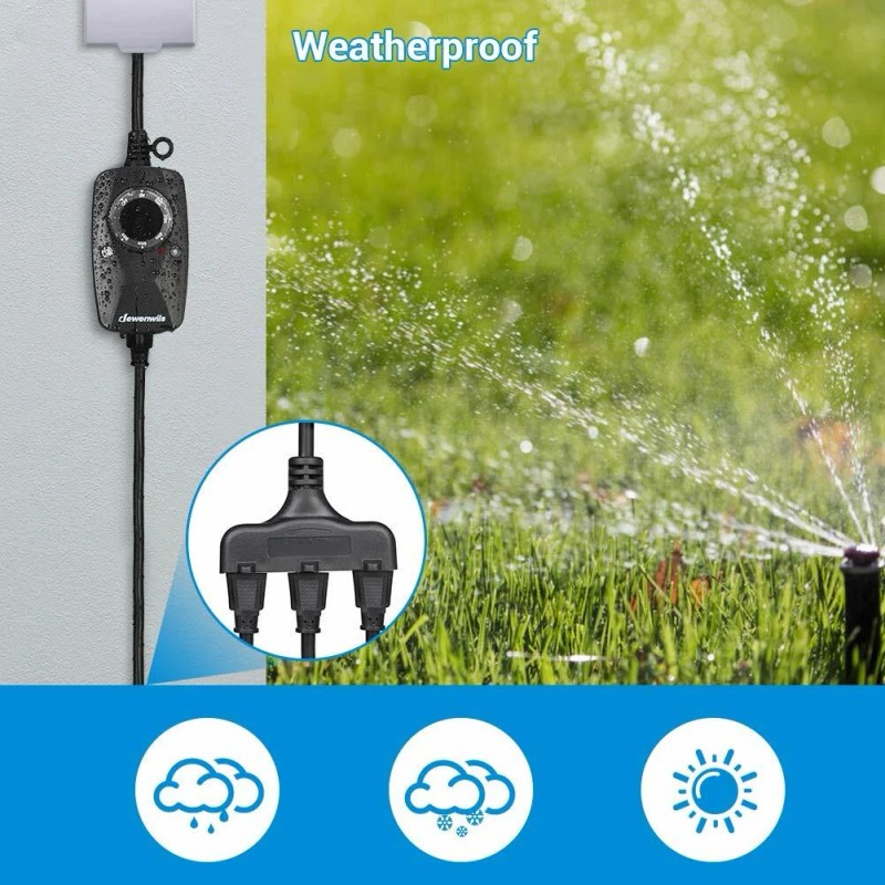 DEWENWILS Outdoor Light Sensor Timer for Pool Pump 12FT Extension