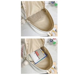 SUFUZEGA Kawaii Bunny Ear Backpack with Cute Bear Pendant for Girl Student Teen School Bag Book Bag Travel Backpack (Large, C-Blue)