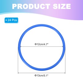 PATIKIL 5.1 Inch Plastic Ring-Toss Rings for Bottles, 24 Pack Carnival Rings Plastic Hoops for Speed and Agility Practice Outdoor Party Favor, Blue